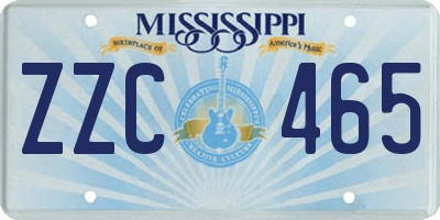 MS license plate ZZC465