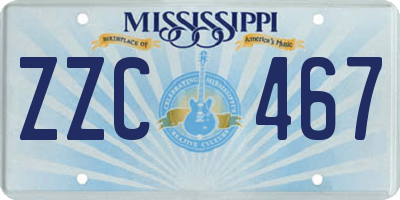 MS license plate ZZC467