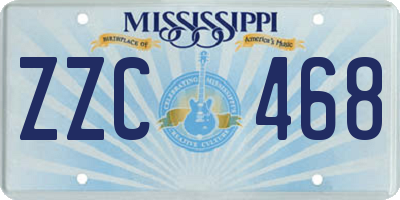 MS license plate ZZC468