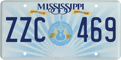 MS license plate ZZC469