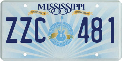 MS license plate ZZC481