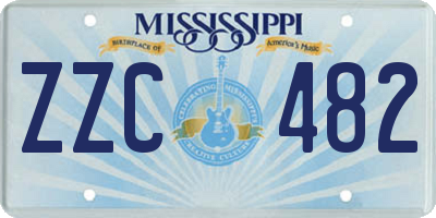 MS license plate ZZC482