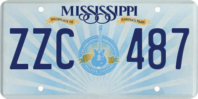 MS license plate ZZC487