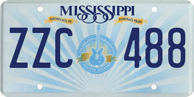 MS license plate ZZC488