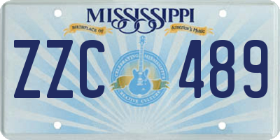 MS license plate ZZC489