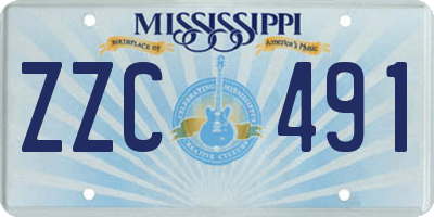 MS license plate ZZC491