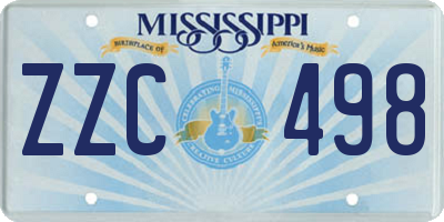 MS license plate ZZC498