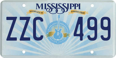 MS license plate ZZC499