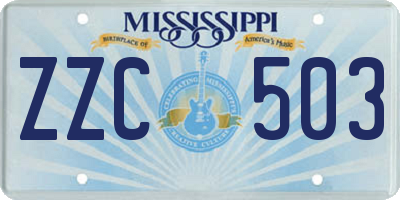 MS license plate ZZC503