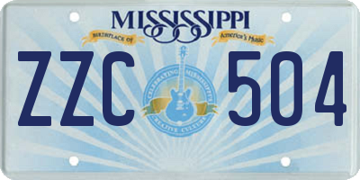 MS license plate ZZC504