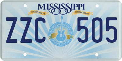 MS license plate ZZC505