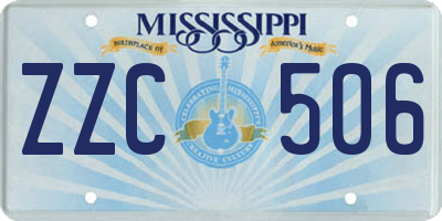 MS license plate ZZC506