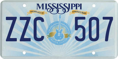 MS license plate ZZC507