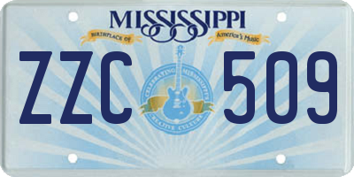 MS license plate ZZC509