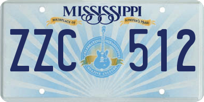 MS license plate ZZC512