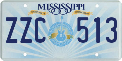 MS license plate ZZC513