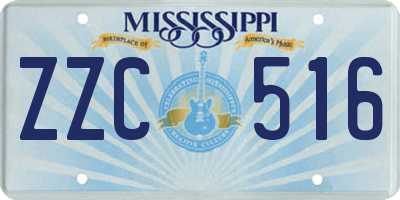 MS license plate ZZC516