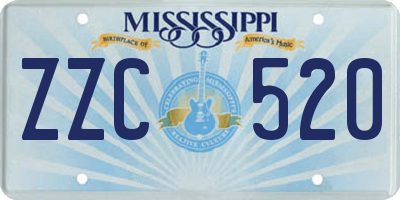 MS license plate ZZC520