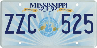 MS license plate ZZC525
