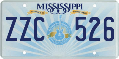 MS license plate ZZC526