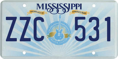 MS license plate ZZC531