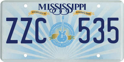 MS license plate ZZC535