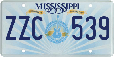 MS license plate ZZC539