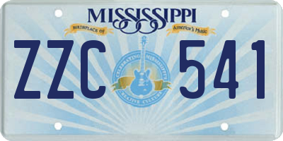 MS license plate ZZC541