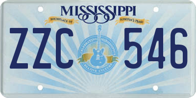 MS license plate ZZC546