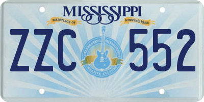 MS license plate ZZC552