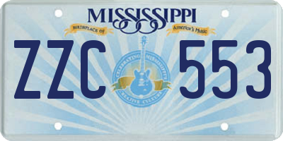 MS license plate ZZC553