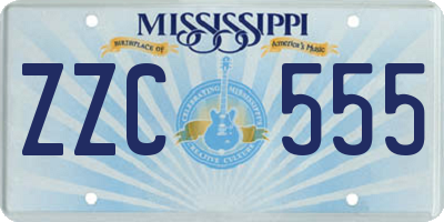 MS license plate ZZC555