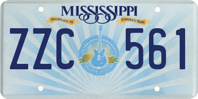 MS license plate ZZC561