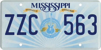 MS license plate ZZC563