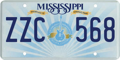 MS license plate ZZC568