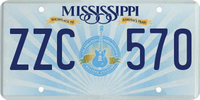 MS license plate ZZC570