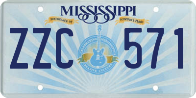 MS license plate ZZC571