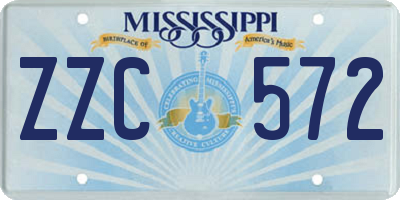MS license plate ZZC572