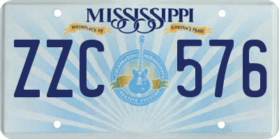 MS license plate ZZC576