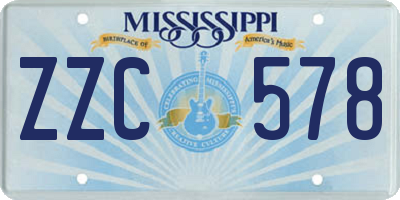 MS license plate ZZC578