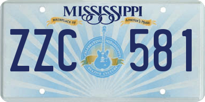 MS license plate ZZC581