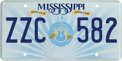 MS license plate ZZC582