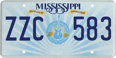 MS license plate ZZC583