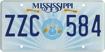 MS license plate ZZC584