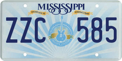 MS license plate ZZC585