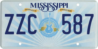 MS license plate ZZC587