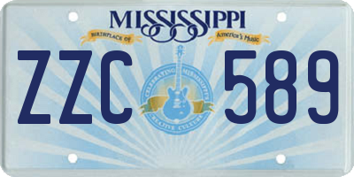 MS license plate ZZC589