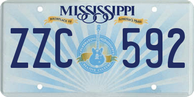 MS license plate ZZC592