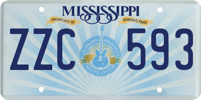 MS license plate ZZC593