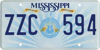 MS license plate ZZC594